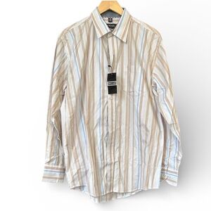 Bogari Men's Striped Button Down Shirt